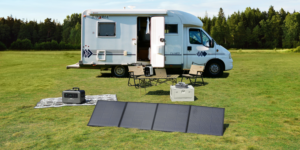 Portable power station used in vehicle repair services.
